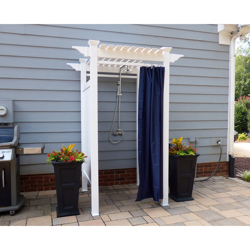 Zippity Outdoor Products Oceanside 88.75" H PVC/Vinyl Shower Enclosure Outdoor Shower & Reviews